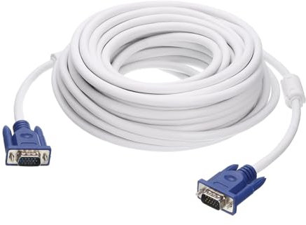 sourcing map VGA to VGA Cable, 20M/66ft Male to Male VGA 3+4 Video Cable for Computer, Projector