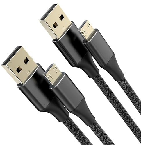 BJIDS 2-Pack Micro USB Kabel Android Ladegerät [10ft/3M], Micro USB Ladegerät, USB a zu Micro Kabel für Android Nylon Kompatibel mit Samsung Galaxy S6,J7 Edge Note 5, Kindle-schwarz