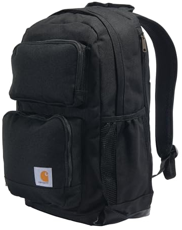 Carhartt Rucksack mit 28 l Fassungsvermögen, robuster Rucksack mit Laptop-Hülle und abriebfestem Duravax-Boden, Doppelfach für den täglichen Gebrauch, Schwarz, Einheitsgröße
