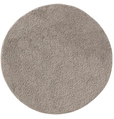 benuta Basic Hochflorteppich Soho - hellgrau ø 250 cm rund - Kuschelig Weicher Teppich im Minimalistischen Look - Pflegeleicht - Fußbodenheizung Geeignet