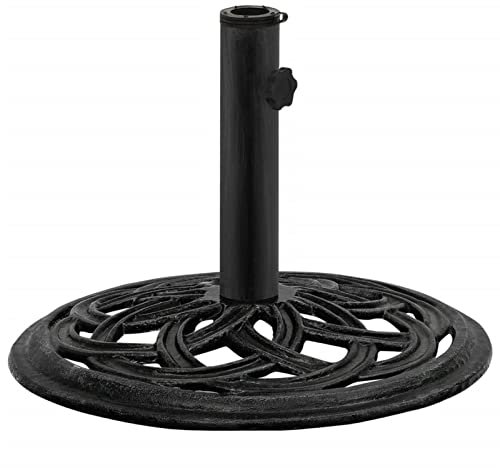 Iiaky Socle de Parasol Noir 44x44x31 cm Fonte,Pied De Parasol,Pied De Parasol Lourd,Pied De Parasol sur roulettes