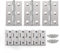 Anstore 20 Charnières Pliables en Acier Inoxydable pour Fenêtre, Armoire, Quincaillerie de Fenêtres Charnière de Porte, 44x32x1mm Charnière Plate Argenté avec 120 Vis 7x17MM
