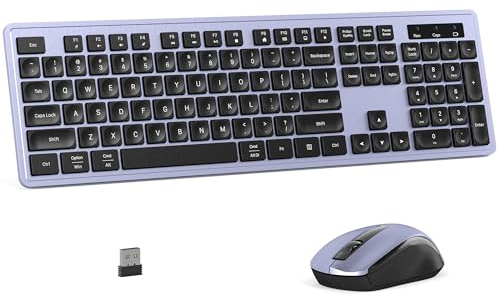 MPTOG Wireless Keyboard and Mouse Combo for PC and Laptop (Purple)
