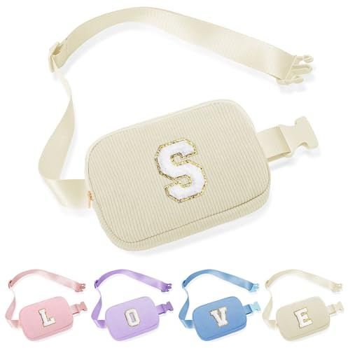 Parima Mädchen Geschenke 10 Jahre - Bauchtasche Kinder Buchstaben S Gürteltasche Personalisierte Bauchtasche Geschenke für Frauen Freundin Geburtstagsgeschenk für Mädchen Kinder Schwester