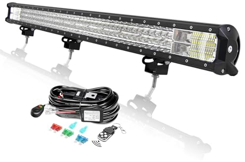 LED-stång, 100 cm, 540 W, ledningar, stroboskop, ramp, vattentät, bar, 12 V, 24 V, projektor, lång räckvidd, arbstrålkastare för fordon, 4 x 4, bil, lastbil, traktor