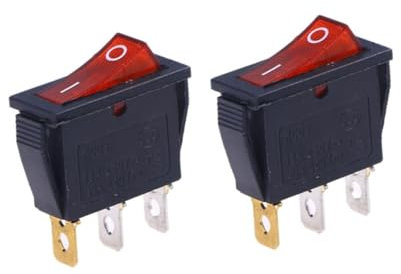 MUCKLILY 2pezzi Interruttore Bilanciere Nero Luce Led Controllo Pulsante Luce Resistente Agli Schizzi Facile Da Installare