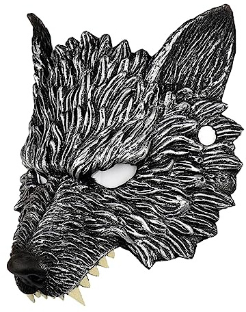 BESPORTBLE Masque De Loup-garou Masque De Loup Hommes De Cosplay De Adulte Costume De De Mascarade De Pour Hommes Moitié Black Mousse Pu