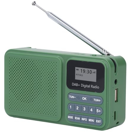 Radio Dab+ Solaire Portable avec Bluetooth 5.0, Haut-Parleur Stéréo 3W, Lecture USB/SD, 30 Présélections, Batterie 1200mAh pour Maison, Voyage et Urgence