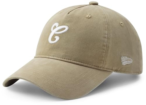 CLAPE Basecap män kvinnor bomull basebollkeps solhatt hatt med klassiskt brätte böjd justerbar UV-skydd keps, CLBB01-Khaki, one size