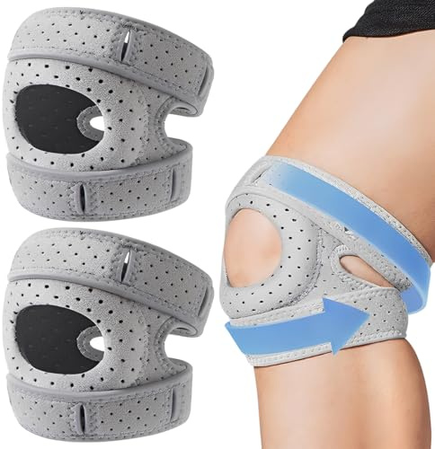 EIHI 1 Paio Cinturino al ginocchio per tendinite della rotula, supporto antidolorifico per escursionismo, calcio, basket, corsa, maglioni, tennis, tendinite, pallavolo e squat