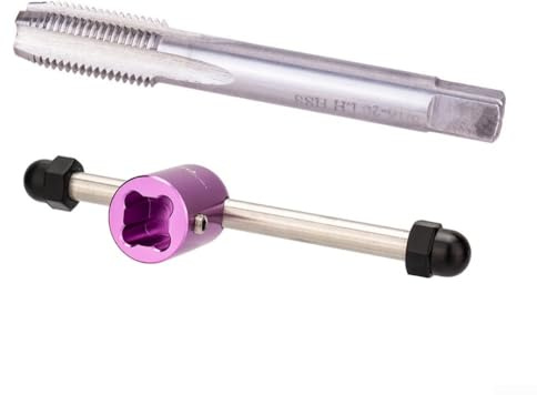 Herramienta de grifo de manivela de bicicleta para roscas de pedal dañadas, broca de tungsteno para zurdos y diestros (una sola izquierda contiene herramienta)