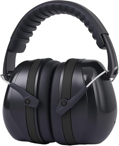 JITIFAZH Ear Defenders Adults with SNR 34dB, Lightweight Protection Earmuffs with Headband, Provide Hearing Protection For Shooting, Construction, Yard Work, Machinery Work Mowing (Black)