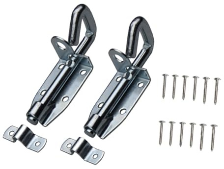 OUNONA 2 set Chiavistelli Scorrevoli in Acciaio Carbonio con Fissaggi Serratura per Porte e Finestre Catenaccio Sicurezza per Bagno Magazzino e Mobili