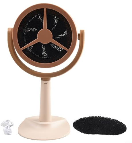 HEBEOT Cappa da tavolo USB Ventilatore di scarico portatile ad angolo regolabile Piccolo estrattore di fumo da cucina con filtro in cotone per barbecue interno frittura cachi 35x21cm Type C Power ABS