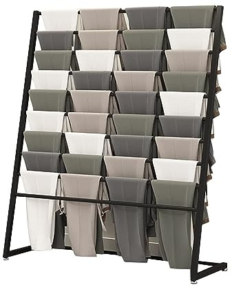 Golvstående halsduk visningsstativ mångsidig silkesscarf ställ och kostymbyxor detaljhandel display hylla för halsdukar tillbehör och modeartiklar 60 x 40 x 14 cm