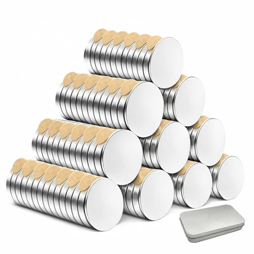 120PCS Selbstklebende Magnete 8x1 mm aus Neodym, Magnete Stark Magnete zum Kleben extra stark, Klebemagnete selbstklebend als Magnetpunkte für Magnettafel, Kühlschrank, Fotos und Basteln