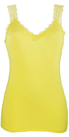 Miss Rouge Topp, spets hängsellinne, Gult, One Size