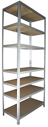 Shelf Creations BASIC Schwerlastregal 200x100x30cm verzinkt 7 Böden Steckregal Kellerregal Lagerregal Werkstattregal Archivregal Haushaltsregal Ordnerregal Metallregal Garagenregal Fachbodenregal