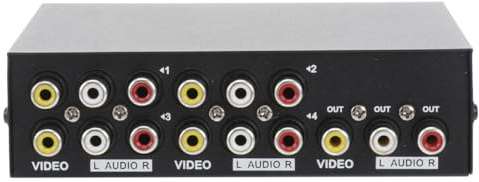rosenice Cinch-Umschalter MT-431AV 4-Wege-AV-Schalter 4-in-1-Composite-Video-L/R-Audioauswahl