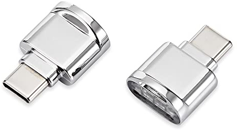 Cablecc 2pcs USB 2.0 Type C USB-C to Micro SD SDXC TF Card Reader Adapter for Macbook & Cell Phone