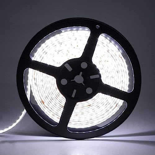 iNextStation 12V LED Streifen Kaltweiß, 5M LED Strip 300 LEDs SMD2835 | Dimmbar, IP65 Wasserdicht Lichtband, Schneidbar Selbstklebend Schlauch Leiste für Küche Treppe TV Backlight Bar Outdoor Deko