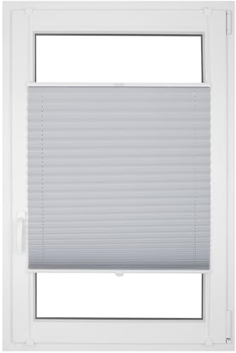 RENA Plissee ohne Bohren - Verdunklungsplissee - Klemmfix - Plisseerollo - Sonnenschutzrollo - Fensterdeko - Weiß 80cm x 160cm