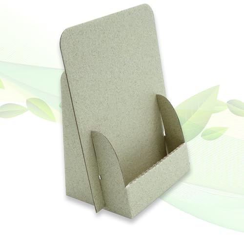 thefoldstands 5 Supports de brochures Pliables Grass Design Supports de brochures écologiques pour dépliants DIN A6 10,5 x 14,8 cm verticaux, Porte-brochures en Carton d'herbe, Utilisation à Cour