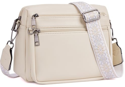 MUIIKOLA Bolso Cruzado para Mujer, Monedero de Moda, Mediano de Cuero, Bolso de Hombro con Cartera Integrada y Correas Anchas Ajustables
