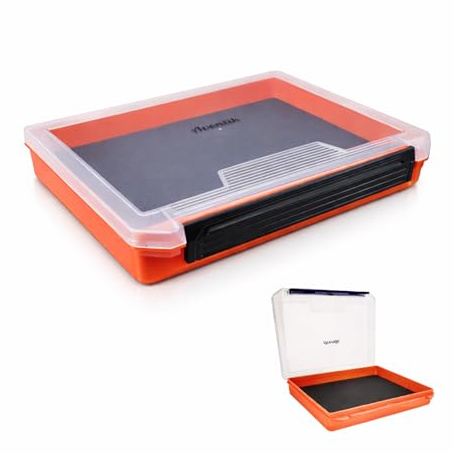 Aventik Fishing Tackle Box Slit Foam Case Jig Box Head Hooks Spinners Spoons Storage Tackle Tray (Orange-3501lure box(1))