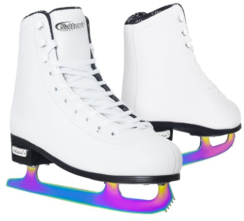 Nattork Womens Figure Ice Skates,Recreational Ice Skates with Stainless Steel Blade,Lace Up Adult Figure Skate Ice Hockey Skates for Outdoor,Figure Ice Skate Shoes for Youth and Adult