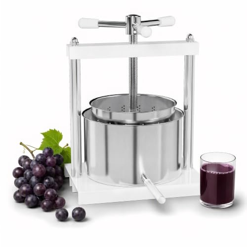 XMTECH Prensa de frutas manual exprimidor de frutas exprimidor de acero inoxidable 5 L cesta de acero inoxidable exprimidor de vino exprimidor de bayas exprimidor de naranja para molinillo de frutas