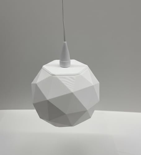 Lampenschirm Facettenwerk – der moderne Ersatz für Ihren Weihnachtsstern. 3D-gedruckt aus PLA, inkl. Aufhängungs-Cover, Weiß