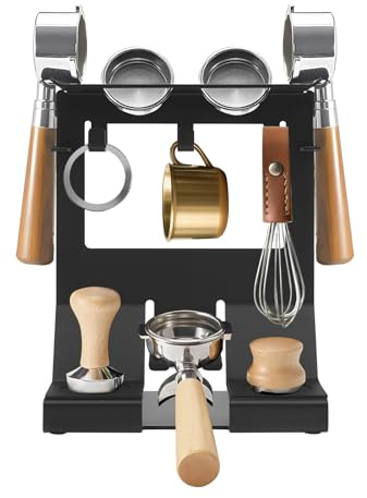 NoneDanGee Tamperstation Barista Regal für Siebträger, Tamper und Barista Zubehör, Kaffee-Ausrüstung Aufbewahrungsregal, Multifunktional Metall Tamperstation, Barista Station
