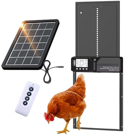 Porta Automatica Pollaio - Porta Pollaio Automatico Solare per Habitat Casa Individuale, Rurale o Peri-Urbano, Ideale Piccolo Allevamento Gallina Kinjisko