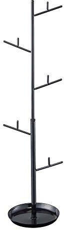 YAMAZAKI 6986 BRANCH Accessory Tree, black, Steel, 10.5 x 9 x 3340 cm