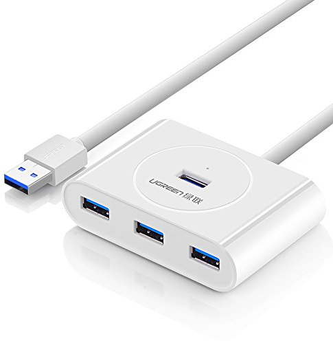 UGREEN Data Hub USB 3.0 4 Ports Dock USB multiport 5Gbps avec Câble de 1m Compatible avec PS4 Xbox 360 One Macbook, Supporte Windows Mac OS Linux (Blanc)