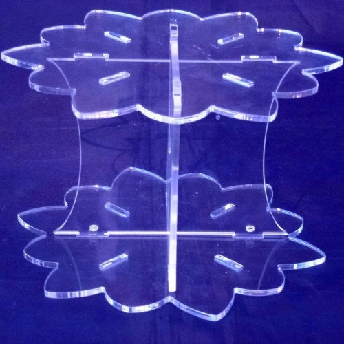 A forma di fiore singolo Tier Cake Stand, plastica, Base 30 cm, Top 28 cm