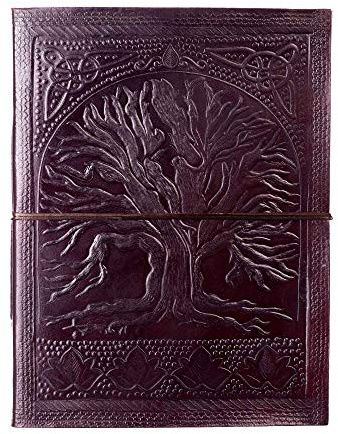 Paper High Tree of Life Embossed Leather Photo Album | Fair Trade & Handmade | Scrapbooking & DIY (Extra Large)