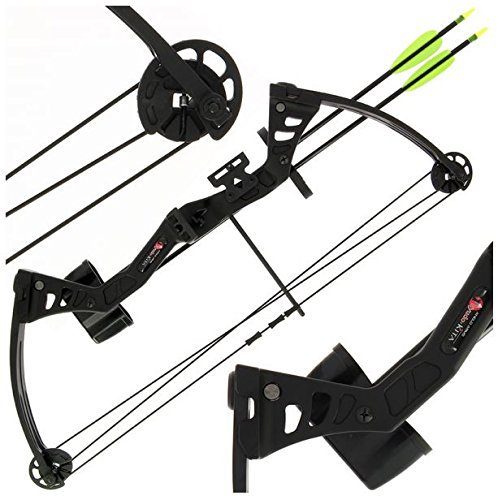 Neu Anglo Schwarz Kita 25lb Compound Bogen Set mit 2 Pfeile und Köcher
