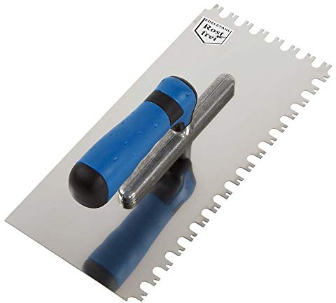 Karl Dahm Cazzuola dentata con impugnatura morbida Ideal Maxi I Cazzuola antiruggine con dentatura da 12/12 mm, spatola con impugnatura morbida ergonomica, per una creazione rapida e senza cavità di