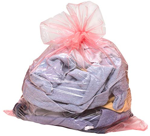 Herrmann Wäschesack 100 Liter in Rot | 25 Stück |bei 45 °C wasserlösliche Wäschebeutel | Ideal für Arbeitsbereiche mit konterminierter Bekleidung, wie z.B. Kranken- & Pflegebereiche, Feuerwehr uvm.