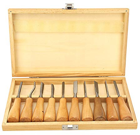 Utensile manuale, 10 pezzi di alta durezza manico in legno coltello da intaglio kit scalpello set utensile manuale per la lavorazione del legno