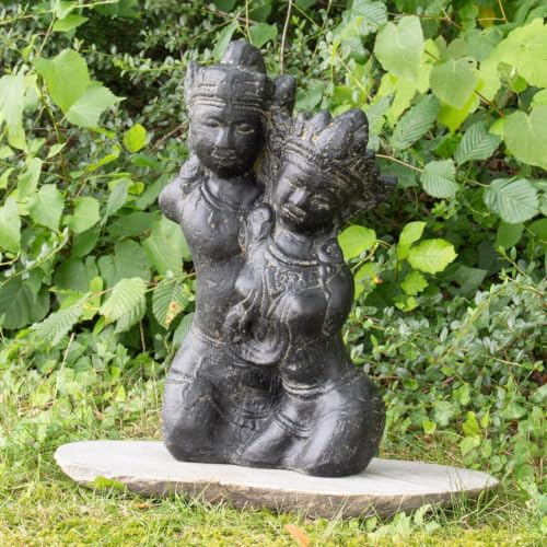 Oriental Galerie Rama Sita Figur Skulptur Stein Gott Statue Lavasand Bali Garten Deko ca. 40 cm