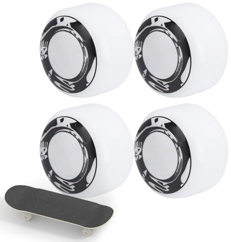 Agatige 4Pcs PU Skateboard Wheels, 54x36mm 75-85A High Elasticity Replacement Wheels Wear-Resistant Cruiser Longboard Street Wheel for Skateboard, Cruiser, Longboard & Fish Board (Black)