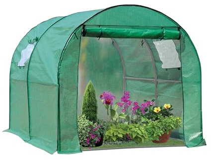 NATIV Foliengewächshaus | Tomaten Gewächshaus mit 6 Fenstern | Tomatenzelt aus extra Stabiler Gewächshausfolie | Tomatenhaus mit aufrollbarer Türe | Überwinterungszelt für Pflanzen 300 x 200 cm