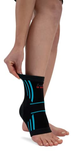 MEDOSAN Knöchelbandage, elastisch | Universalgröße | für Sport, Beruf und Freizeit | schwarz