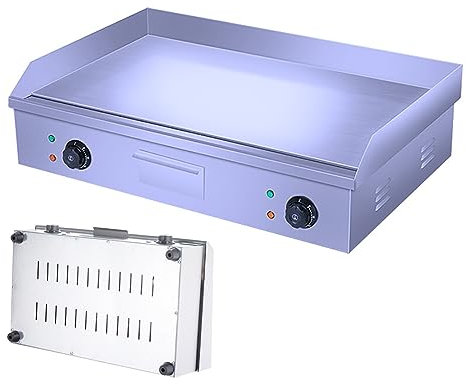 RUYICZB Plancha Profesional Antiadherente Eléctrica De 73Cm De Termostato Ajustable Acero Inoxidable Grill Parrilla De Asar Cocina Cocción Barbacoa BBQ Cajón Drenaje para Grasa 220 V