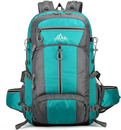 VOKUVIKU Trekkingrucksack Reiserucksack Campingrucksack Wanderrucksack Großer Rucksack für Herren Damen 50L (1er Pack), Grün