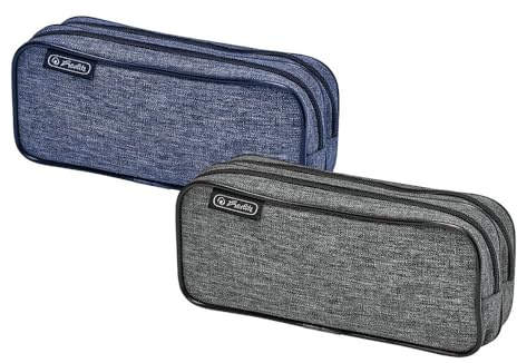 Herlitz Schulmäppchen Kulturbeutel | Reißverschluss | Tasche Etui Stifthalter Organizer | Robust | Kinder Jugendliche | Knitted Fabric, Multicoloured, Organizer