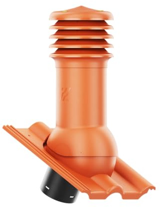 KRONO-PLAST Entlüfterkamin HIVENT 125 mm für Betondachziegel Brass Frankfurter, Benders Mecklenburger, ProDach - Doppelrömer Dachentlüftung Ziegelrot Klassisch Rot